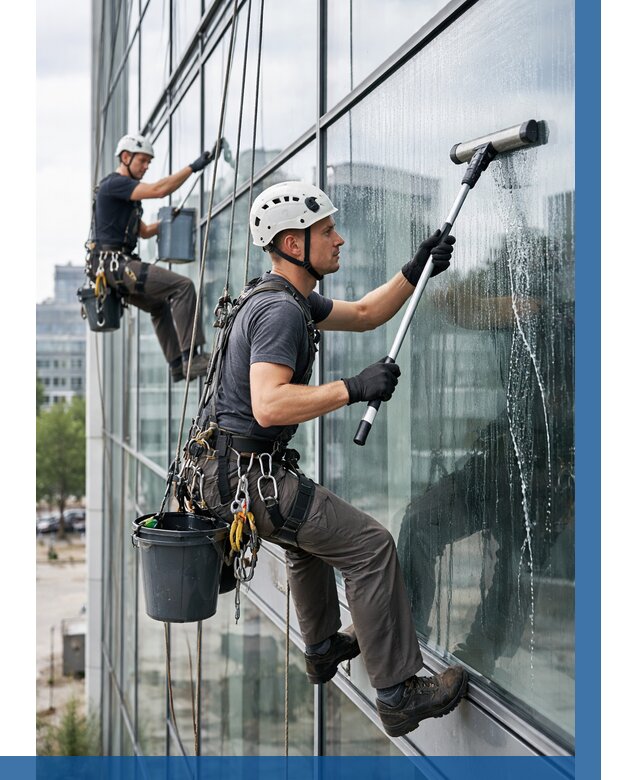 Мойка витражей альпинистами в Каменске-Уральском от 745 р. под ключ|ВЫСОТНИК-Кмн