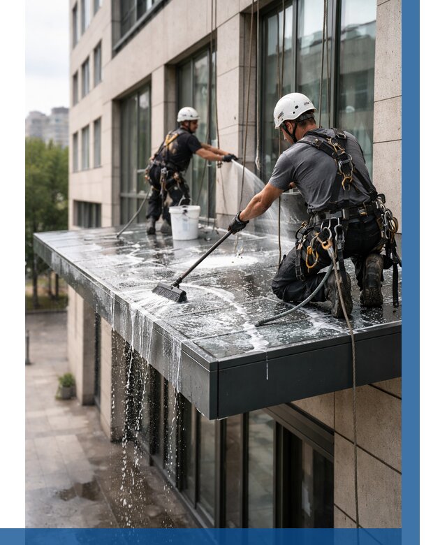 Мойка козырьков и навесов в Каменске-Уральском от 3723 р. | ВЫСОТНИК-Кмн