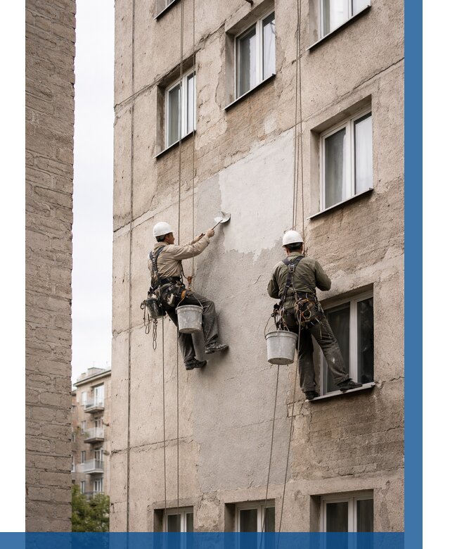 Косметический ремонт фасада в Каменске-Уральском от 1170 р. | ВЫСОТНИК-Кмн