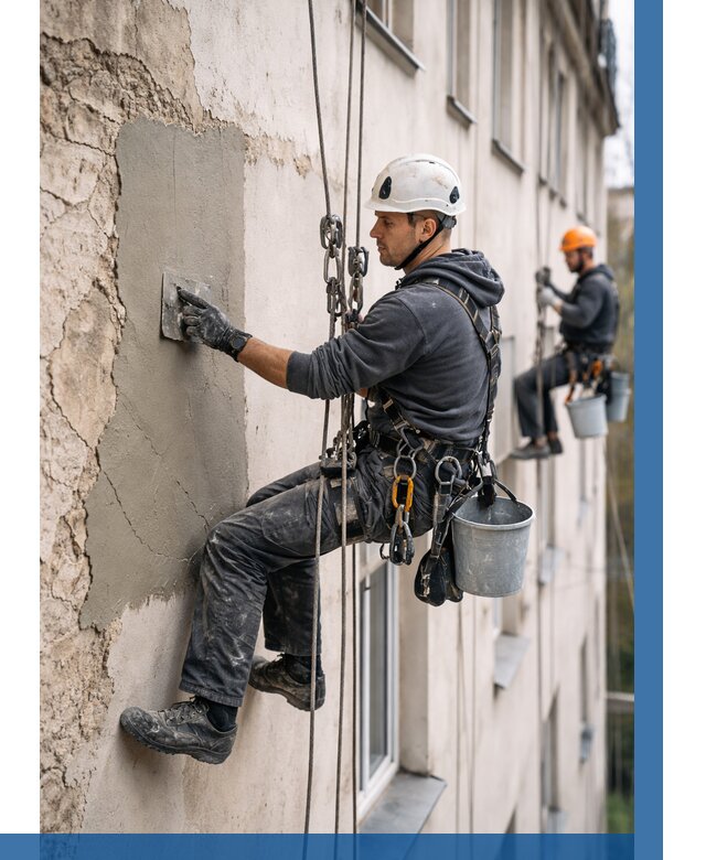 Восстановление штукатурки фасада в Каменске-Уральском от 1277 р. | ВЫСОТНИК-Кмн