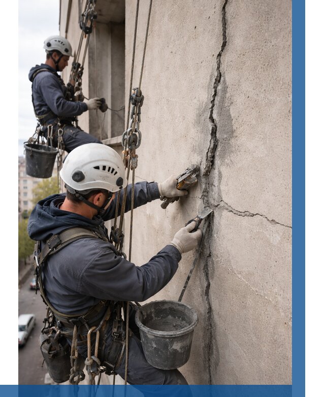 Заделка трещин на фасаде в Каменске-Уральском от 957 р. | ВЫСОТНИК-Кмн