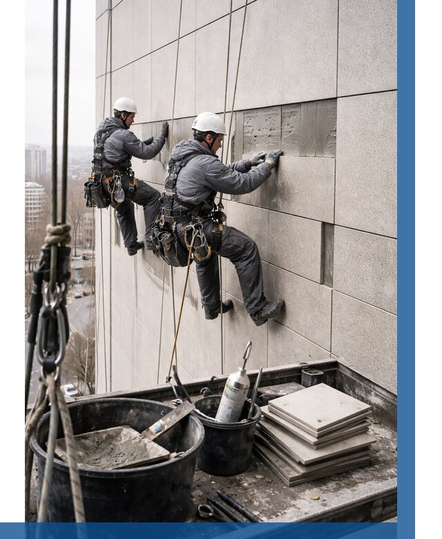 Ремонт фасада из керамогранита в Каменске-Уральском от 2660 р. | ВЫСОТНИК-Кмн