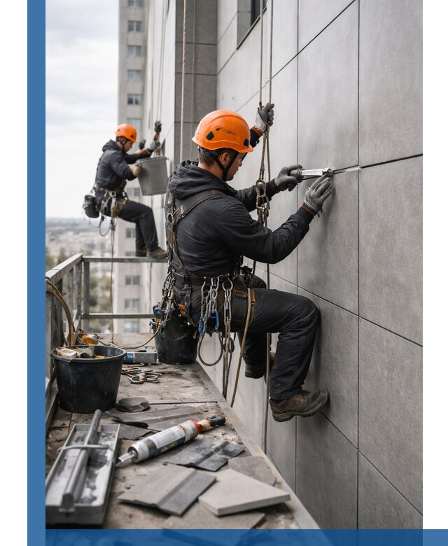 Профессиональный ремонт фасада из керамогранита в Каменске-Уральском