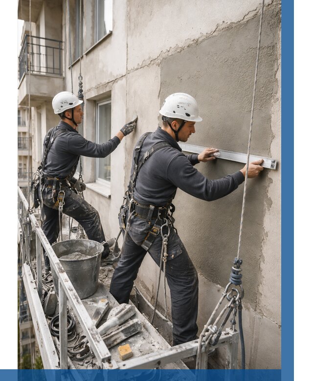 Штукатурка фасада на высоте в Каменске-Уральском от 957 р. | ВЫСОТНИК-Кмн