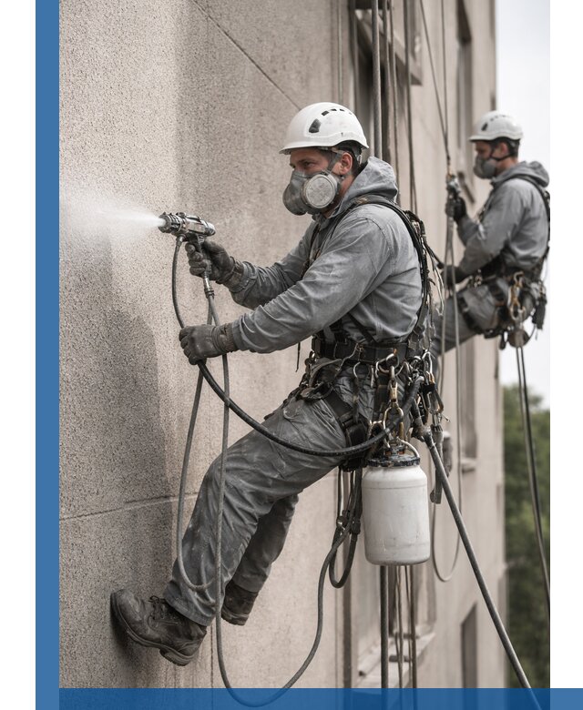 Безвоздушная покраска фасадов зданий в Каменске-Уральском профессионально