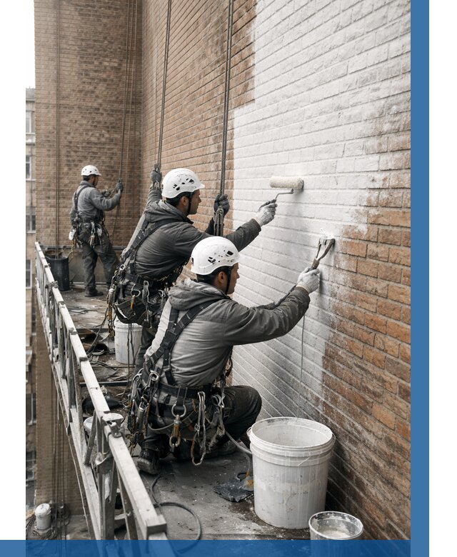 Покраска кирпичного фасада в Каменске-Уральском от 372 р. | ВЫСОТНИК-Кмн