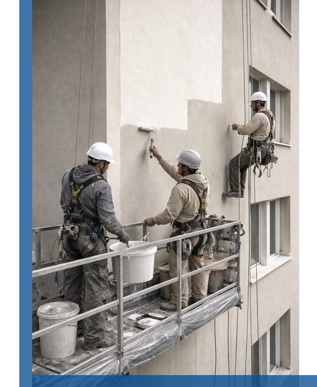 Покраска оштукатуренного фасада в Каменске-Уральском под ключ с гарантией