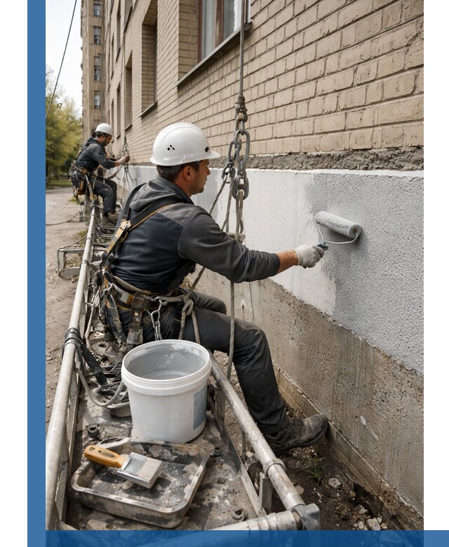 Окраска цоколя здания в Каменске-Уральском профессионально и надежно