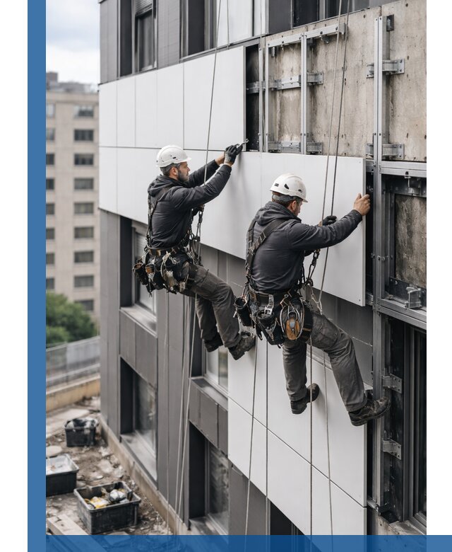 Монтаж композитных панелей фасада в Каменске-Уральском под ключ