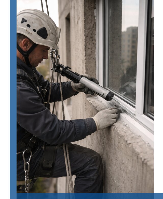 Герметизация оконных швов снаружи в Каменске-Уральском профессионально