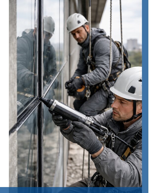 Герметизация витражных швов в Каменске-Уральском от 691 р. | ВЫСОТНИК-Кмн