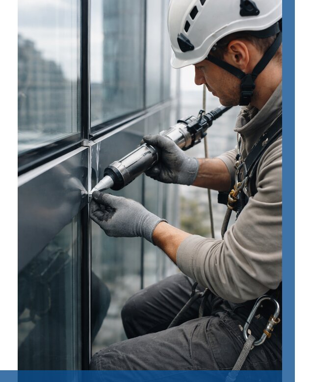 Герметизация стыков витража в Каменске-Уральском от 1277 р. | ВЫСОТНИК-Кмн