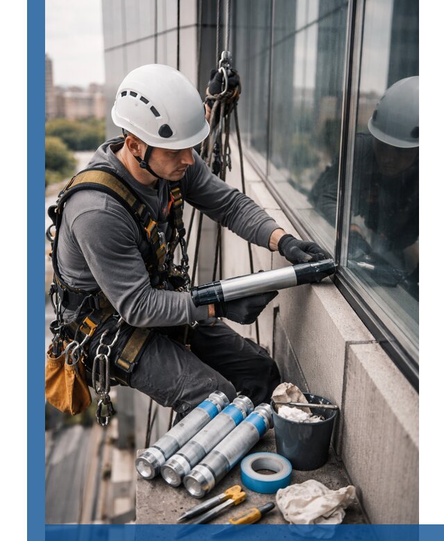 Герметизация стыков витража в Каменске-Уральском для герметичных фасадов