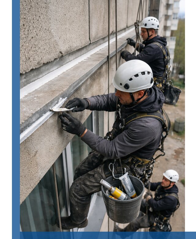 Герметизация примыкания балкона в Каменске-Уральском под ключ с гарантией