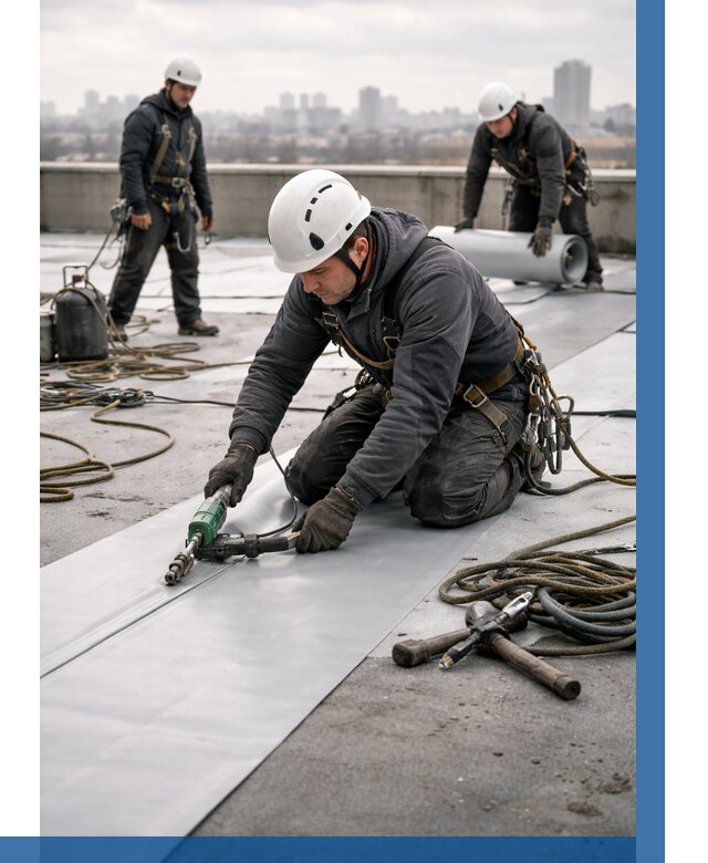 Ремонт мембранной кровли в Каменске-Уральском от 1915 р./м2 | ВЫСОТНИК-Кмн