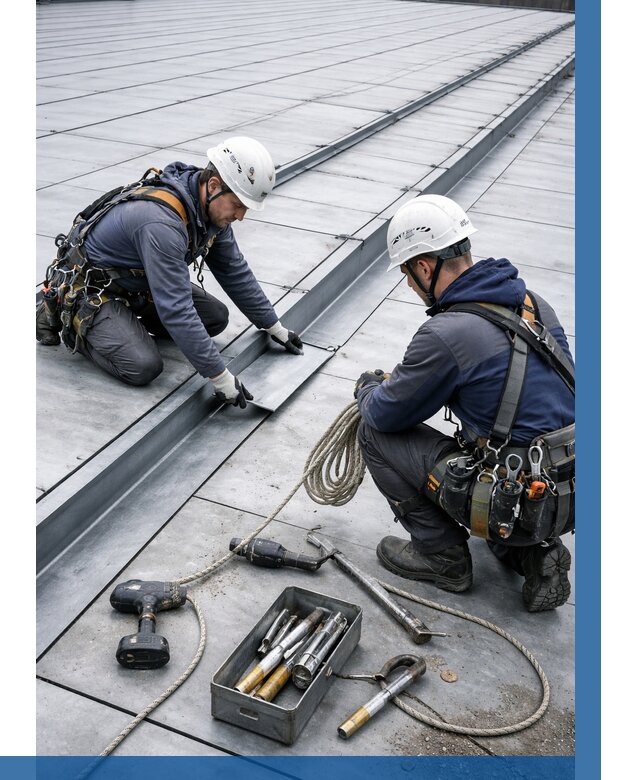 Ремонт фальцевой кровли в Каменске-Уральском от 745 р. | ВЫСОТНИК-Кмн