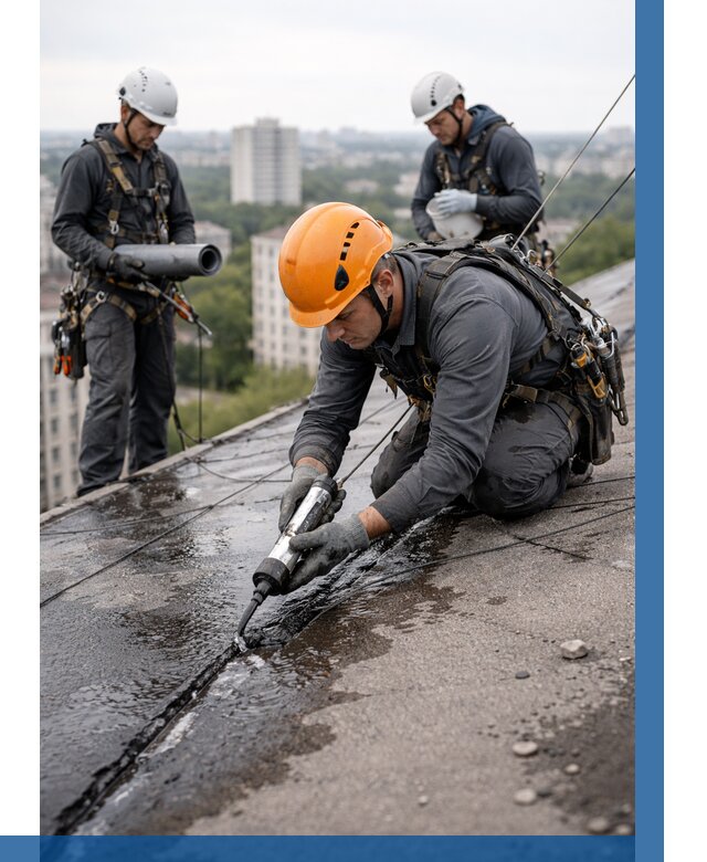 Устранение протечек кровли в Каменске-Уральском от 12766 р. | ВЫСОТНИК-Кмн