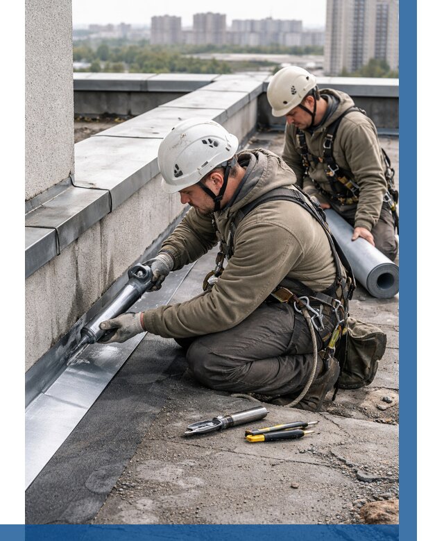 Ремонт кровельных примыканий в Каменске-Уральском от 1277 р. | ВЫСОТНИК-Кмн