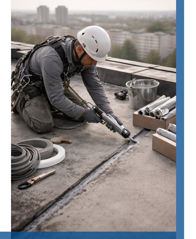 Герметизация швов кровли в Каменске-Уральском от 479 р./м2 | ВЫСОТНИК-Кмн