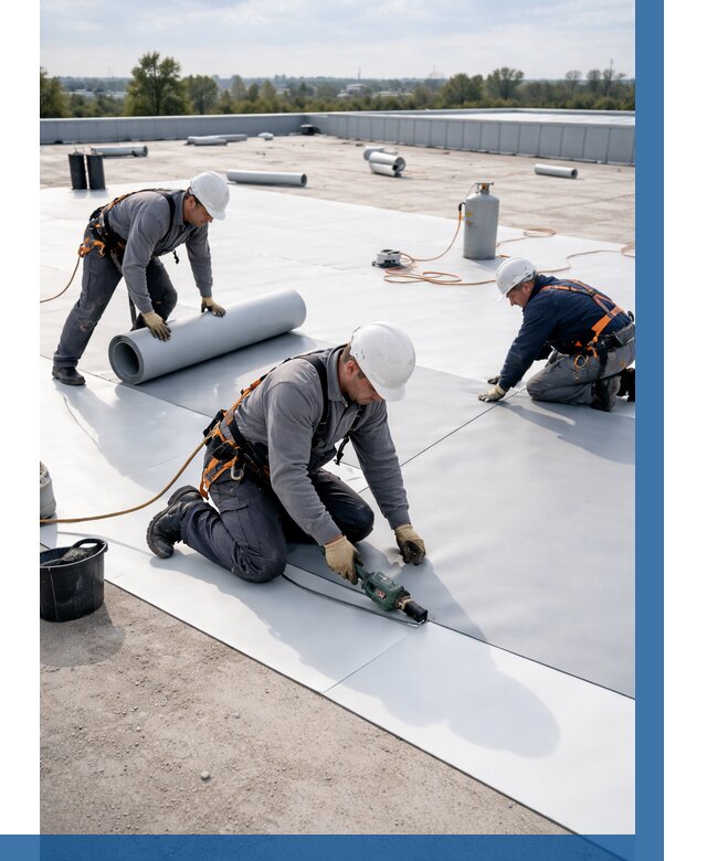 Монтаж мембранной кровли под ключ в Каменске-Уральском от 1277 р. | ВЫСОТНИК-Кмн