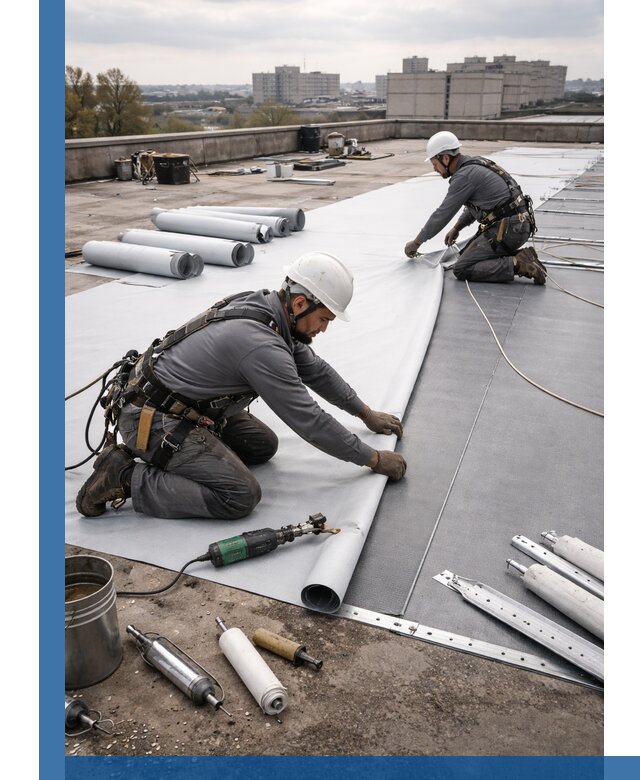 Монтаж мембранной кровли в Каменске-Уральском для промышленных зданий