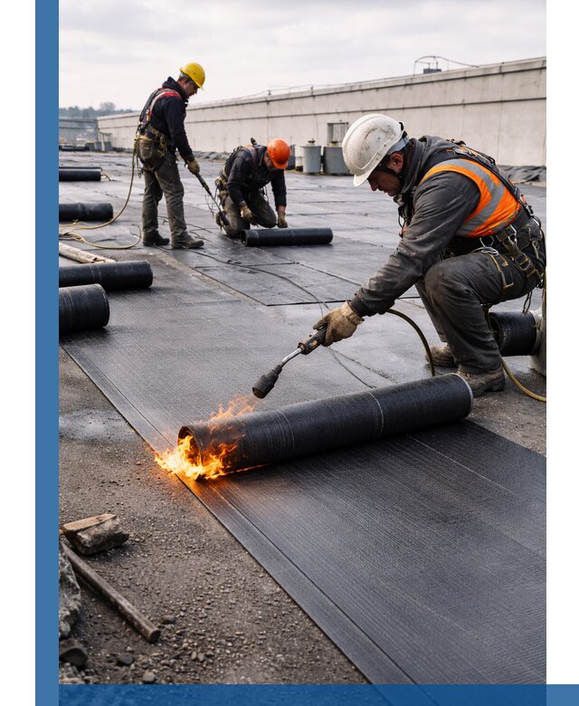 Монтаж наплавляемой кровли в Каменске-Уральском профессионально