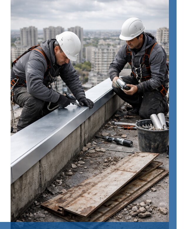 Замена парапетных крышек под ключ в Каменске-Уральском от 1277 р. | ВЫСОТНИК-Кмн