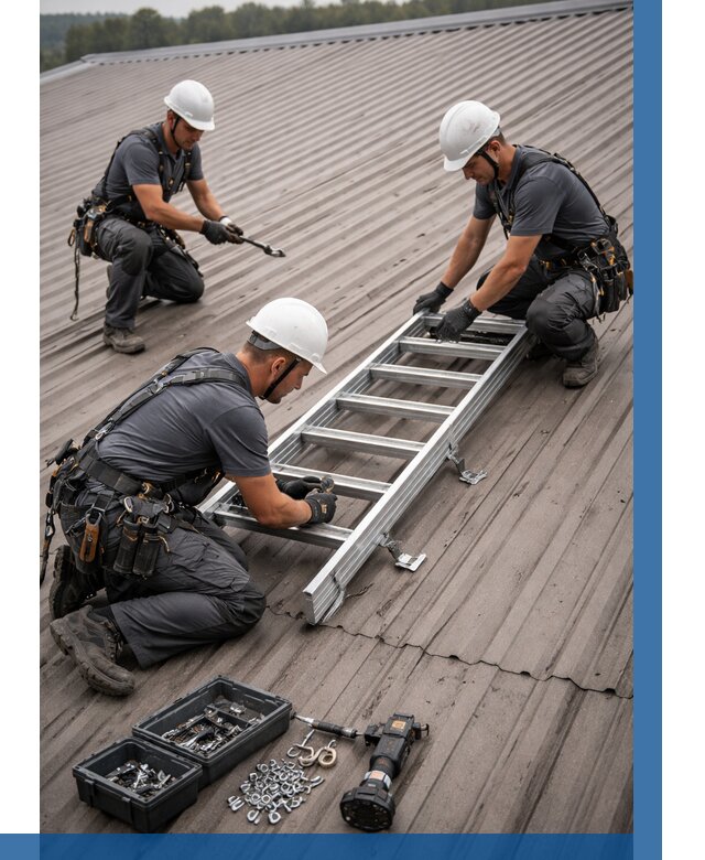 Монтаж кровельной лестницы в Каменске-Уральском от 4787 р. | ВЫСОТНИК-Кмн