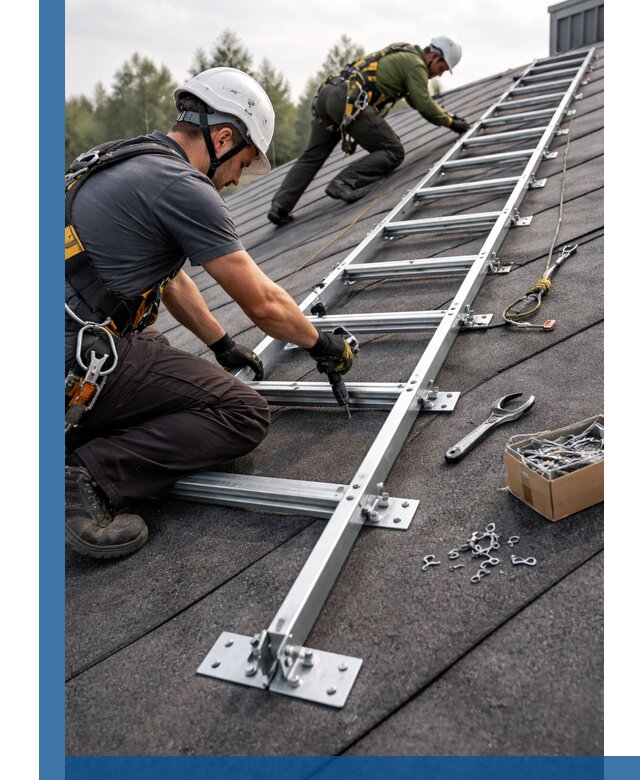 Профессиональный монтаж кровельной лестницы в Каменске-Уральском под ключ