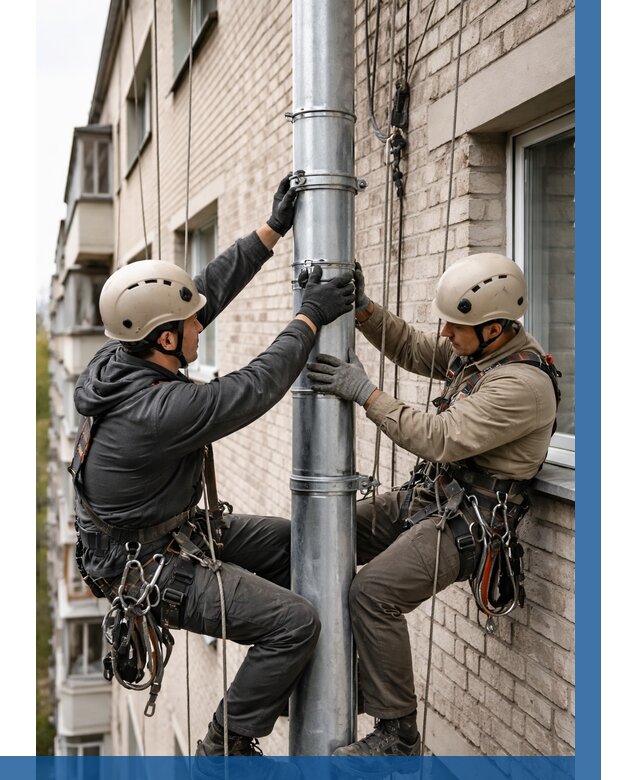 Замена водосточных труб в Каменске-Уральском от 6915 р. | ВЫСОТНИК-Кмн