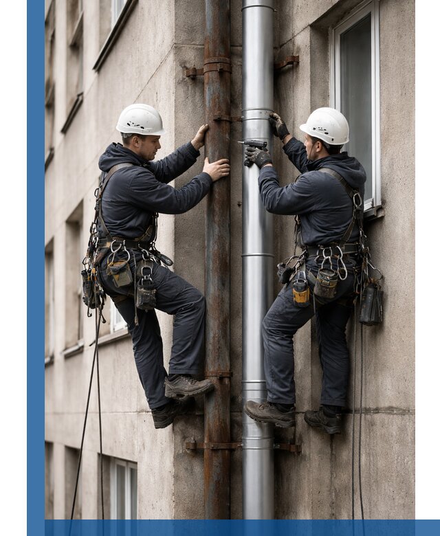 Замена водосточных труб в Каменске-Уральском: монтаж и демонтаж под ключ