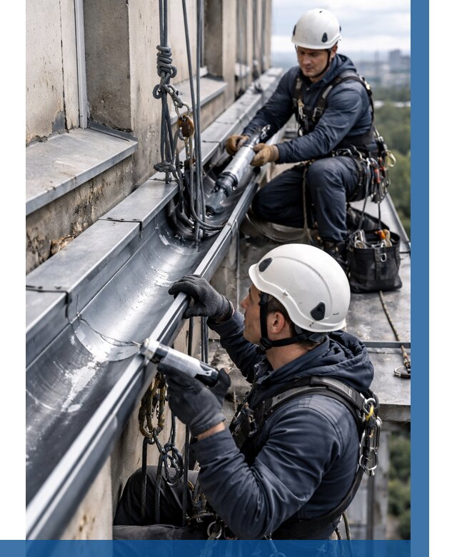 Ремонт водосточных желобов в Каменске-Уральском от 6915 р. | ВЫСОТНИК-Кмн