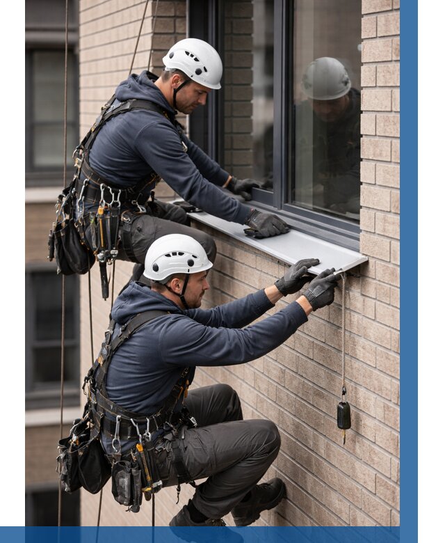 Монтаж оконных отливов под ключ в Каменске-Уральском от 3723 р. | ВЫСОТНИК-Кмн