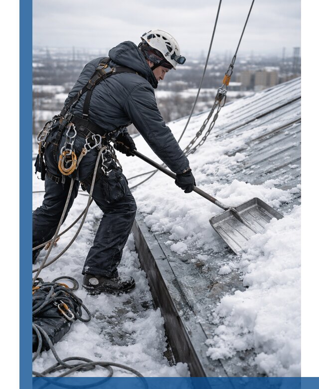 Профессиональная очистка кровли от снега и наледи в Каменске-Уральском