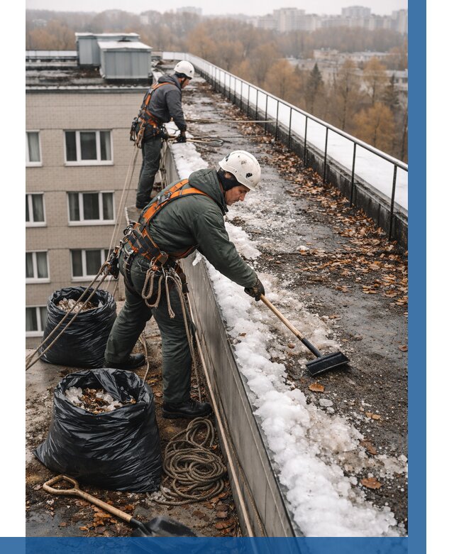 Очистка кровли по периметру в Каменске-Уральском от 585 р. | ВЫСОТНИК-Кмн