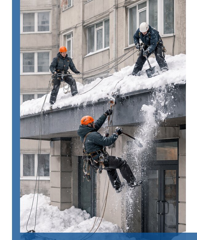 Безопасная очистка навесов от снега в Каменске-Уральском круглогодично