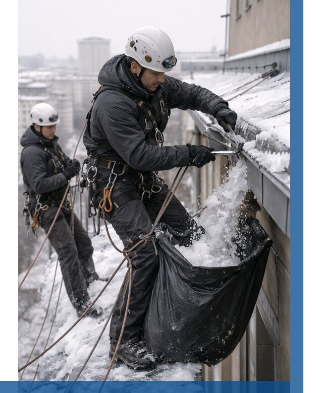 Аварийная очистка крыши в Каменске-Уральском под ключ от 319 р. | ВЫСОТНИК-Кмн