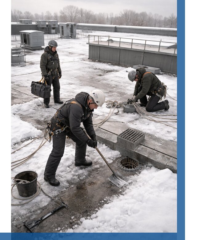 Абонентское обслуживание кровли зимой в Каменске-Уральском от 8510 р. | ВЫСОТНИК-Кмн