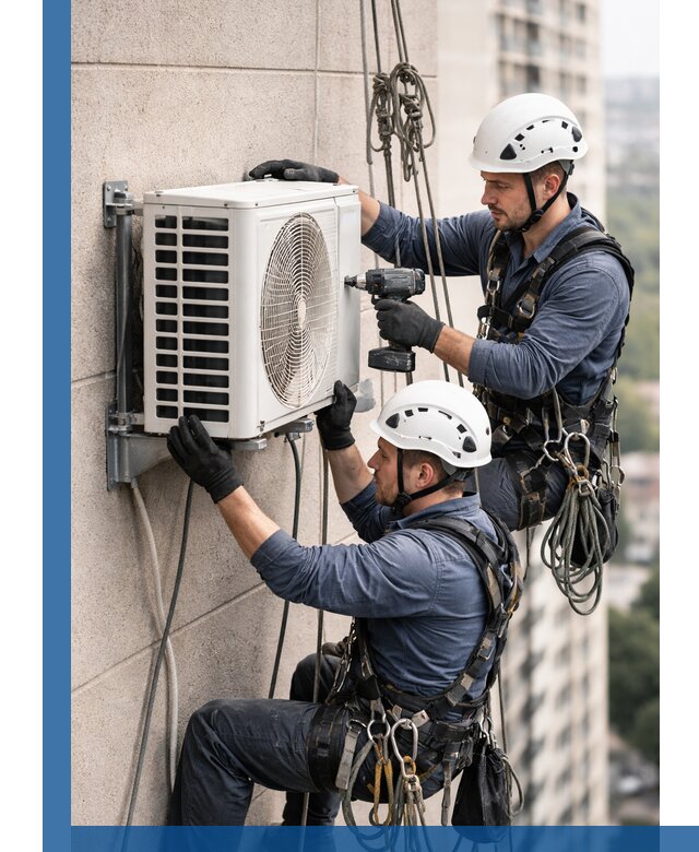 Монтаж внешнего блока кондиционера в Каменске-Уральском установка и крепление