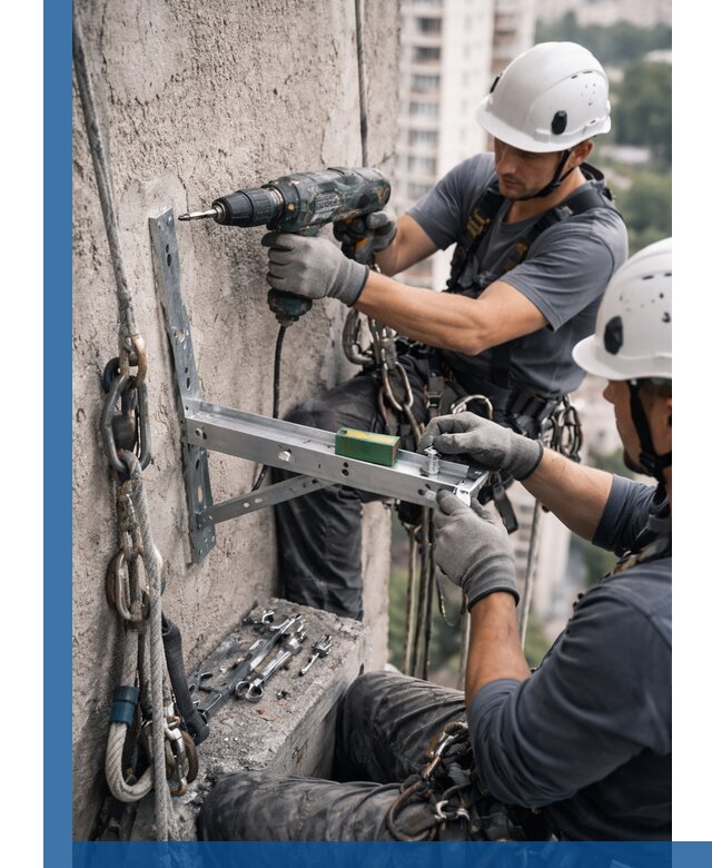 Установка кронштейнов кондиционера и крепежа в Каменске-Уральском