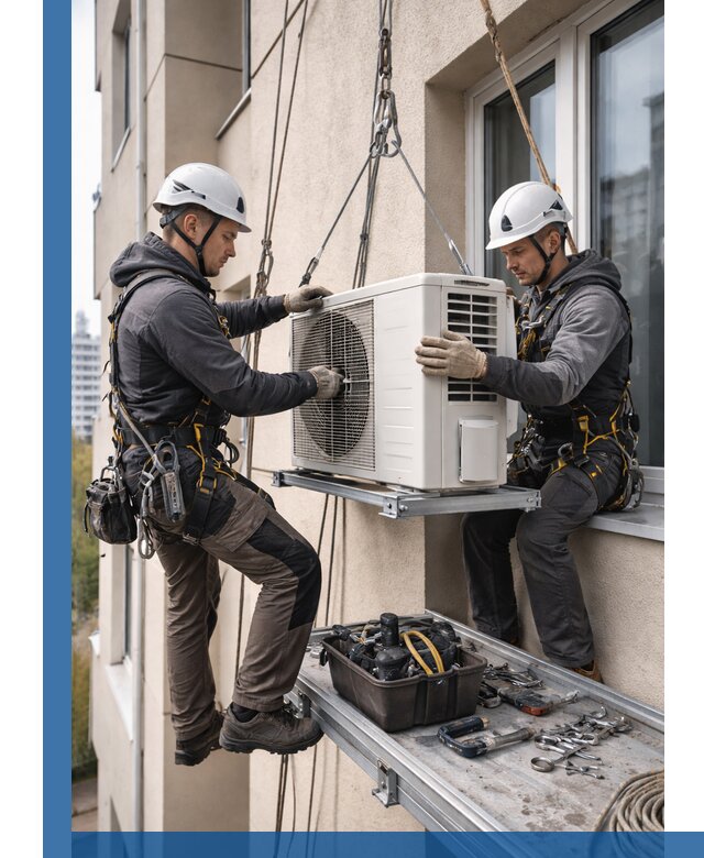 Перенос внешнего блока кондиционера в Каменске-Уральском с монтажом и крепежом