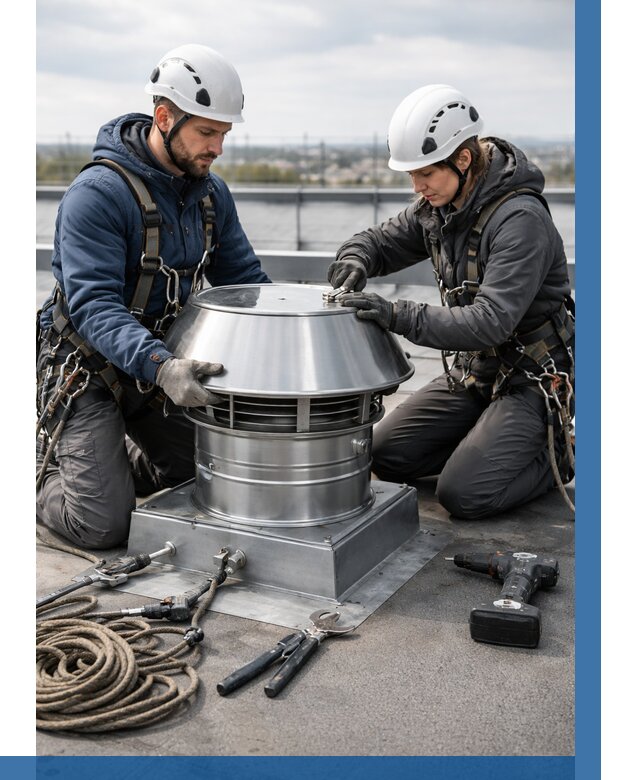 Установка дефлекторов на кровле в Каменске-Уральском от 4787 р. | ВЫСОТНИК-Кмн