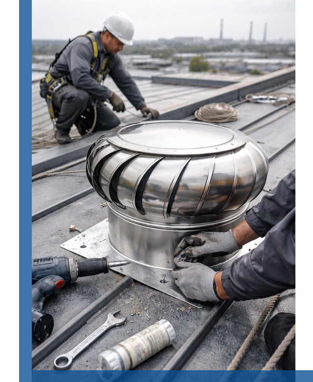 Установка дефлекторов на кровле в Каменске-Уральском профессионально