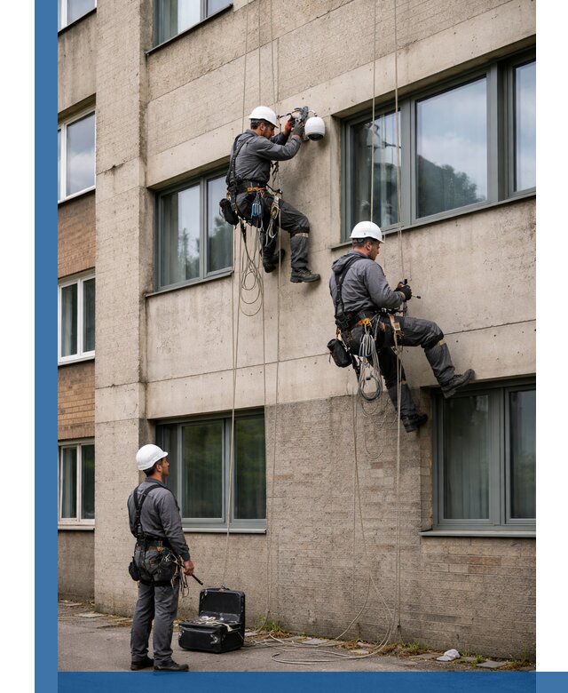 Монтаж фасадных камер видеонаблюдения в Каменске-Уральском под ключ