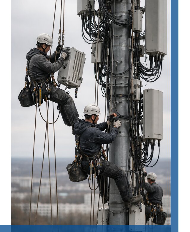 Монтаж оборудования связи на мачте в Каменске-Уральском от 7979 р. | ВЫСОТНИК-Кмн