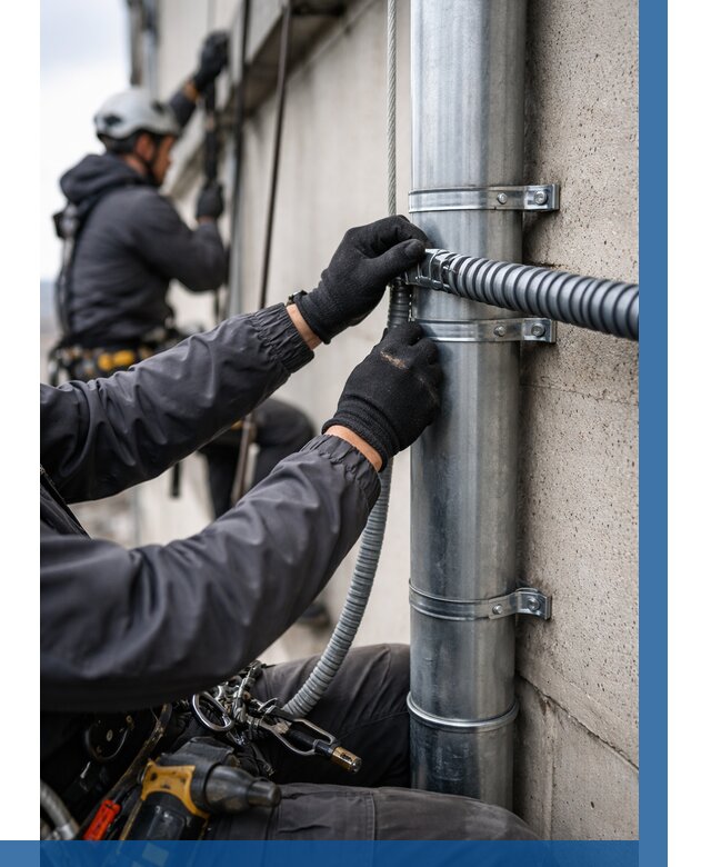 Монтаж гофры для кабеля в Каменске-Уральском от 319 р. | ВЫСОТНИК-Кмн