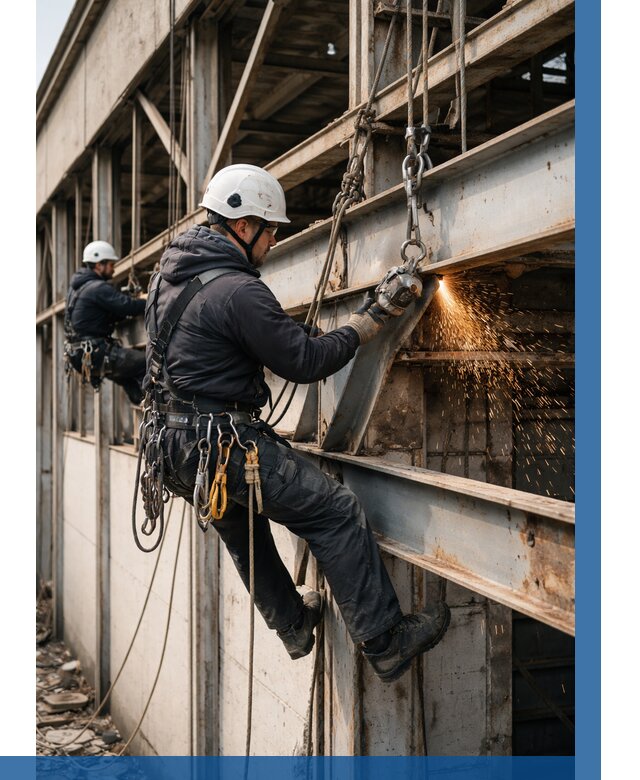 Демонтаж металлоконструкций на высоте в Каменске-Уральском от 6915р. |ВЫСОТНИК-Кмн