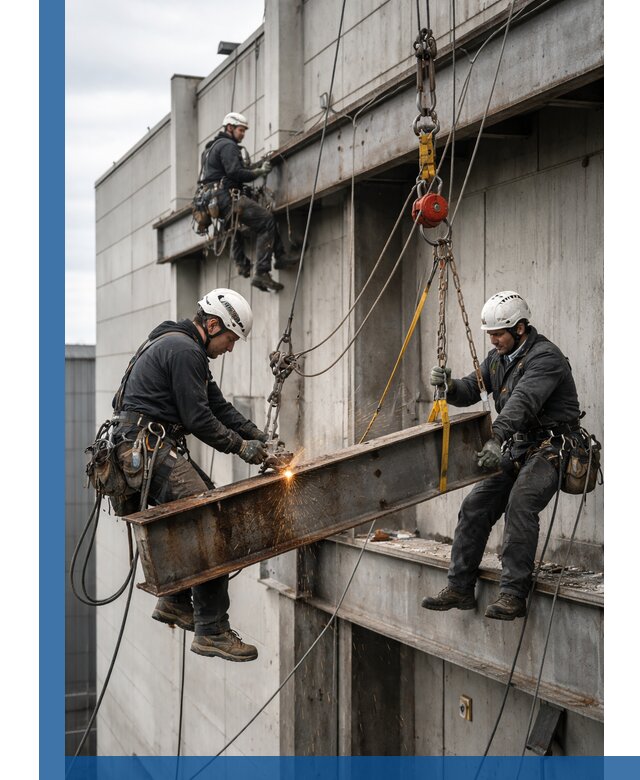 Демонтаж металлоконструкций на высоте в Каменске-Уральском под ключ