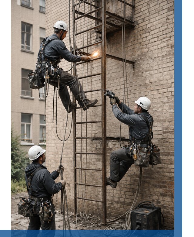 Ремонт пожарной лестницы в Каменске-Уральском от 7979 р. | ВЫСОТНИК-Кмн