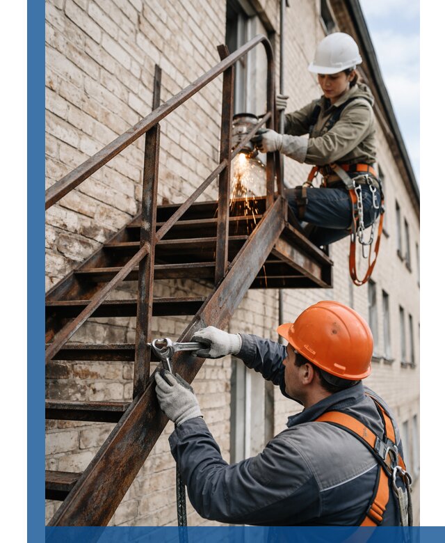 Ремонт и восстановление пожарных лестниц с выездом в Каменске-Уральском